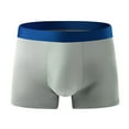 thumbnail image 6 of Men Boxer Underwear Elastic Mid-rise Tight Cut High Elasticity Shorts Panties Patchwork Color U-Convex Breathable Panties, 6 of 8