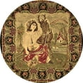 thumbnail image 1 of Ahgly Company Indoor Round Medallion Brown French Area Rugs, 7' Round, 1 of 4