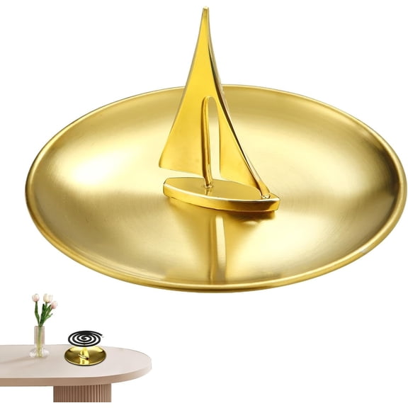 Coil Incense Holder, Sail Metal Portable Ash Catcher for Indoor Outdoor