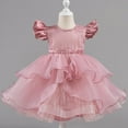 thumbnail image 2 of ZACPNCV Girl Flower Dress Flower Design Princess Wedding Dress for Toddler and Baby Girl Pink 3-4 Years, 2 of 6