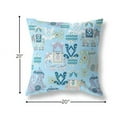 thumbnail image 5 of 20" Sky Blue Tribal Indoor Outdoor Zip Throw Pillow, 5 of 5