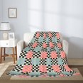 thumbnail image 2 of Sikiie Colorful Checkered Cozy Flannel Fleece Throw Blanket: Lightweight & Thick for All Seasons - Perfect for Women, Men, & Kids"60"x50", 2 of 6