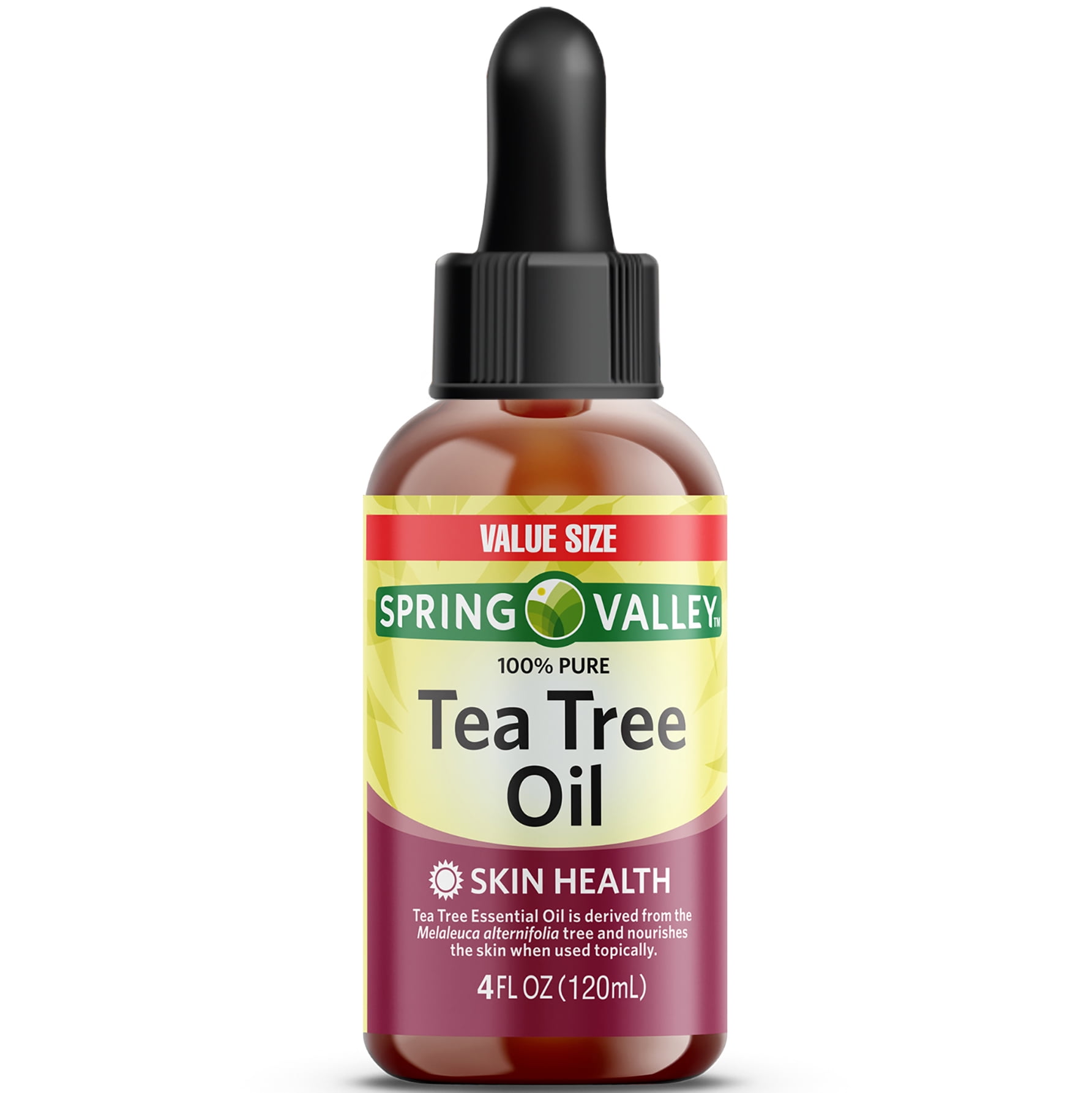 Spring Valley 100% Pure Tea Tree Oil for Skin Health, Liquid Supplement, 4 fl oz -