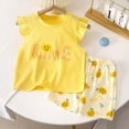 thumbnail image 2 of CAUYDY 4T 5T 6T Children Girl Summer 2 Piece Outfits Toddler Girls Short Sleeve T Shirts Top and Shorts Clothing Sets Baby Summer Pajamas Teen Clothes 9T 10T (Sizes 2-3 Years,D1-Yellow), 2 of 4