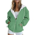thumbnail image 1 of Chandails à Capuche Zippés pour Femmes Rabais de 50 % en Liquidation Mode Décontractée Imprimé d'Halloween Capuche Zippée Manches Longues Veste à Poches Haut, 1 of 4
