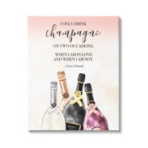 Stupell Industries Champagne and Love Quote Fashion Designer Glam Text Canvas Wall Art, 36 x 48, Design by Ziwei Li