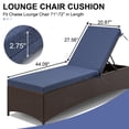 thumbnail image 3 of Chaise Lounge Cushions Outdoor, 3 Years Water Resistant Lounge Chair Cushion, 72''L x 21''W, Set of 2, Sky Blue, 3 of 6