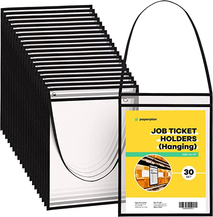 (30 Set) Hanging Job Ticket Holders 9x12 Shop Ticket Holders Work Order