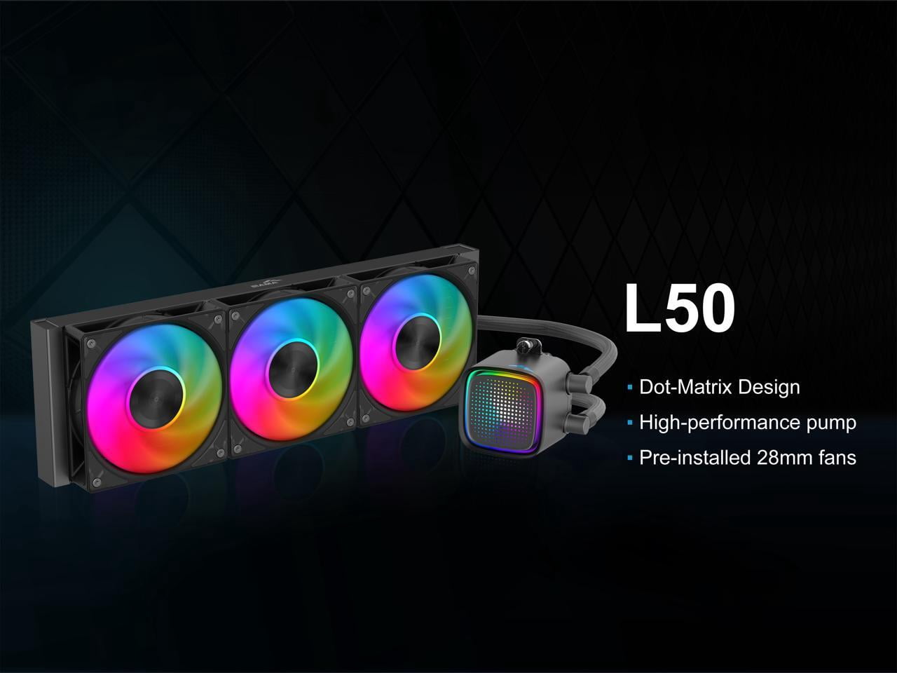 SAMA L50 360mm Liquid CPU Cooler AIO Cooler with ARGB Infinity Mirror Effect 3x120mm ARGB Light Sync with Motherboard PWM 28mm Fans Low-Noise for AMD:AM4 AM5/Intel LGA 1700/1150/1151/1200/1851