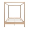 thumbnail image 5 of Euroco Queen Size Canopy Bed, Wood Platform Bed with Four Poster, Natural, 5 of 8