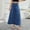 01 Dark Blue, variant on Weiqiqre Summer Skirts for Women Vintage Denim Maxi Skirt Casual High Waist A-Line Frayed Hem Long Jean Skirt with Pockets