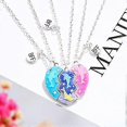 thumbnail image 3 of Friendship Necklace Best Friend Necklace for 3 Girls Magnetic Matching Heart Pendant Bestie Necklace for Sisters, 3 of 5