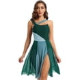 thumbnail image 1 of TiaoBug Robe Justaucorps Sans Manches Patchwork Coloré Moderne Contemporain pour Femmes Costume de Danse de Salon Vert TG, 1 of 7