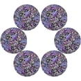 thumbnail image 3 of Purple Flowers Round Placemats Washable Placemats Non-Slip Heat-Resistant Table Place Mats for Dining Kitchen Holiday Party Table Decoration 15.4"-4PCS Table Mat, 3 of 7