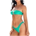 thumbnail image 2 of Traje de baño de dos piezas para mujer, trajes de baño para mujer, traje de baño de dos piezas con tirantes al cuello y abertura en tres puntos para mujer, traje de baño de poliéster para mujer, 2 of 7
