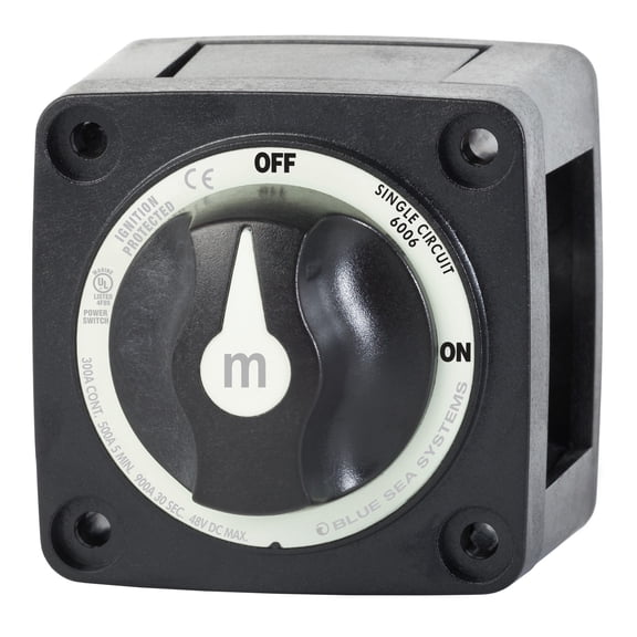 Blue Sea Systems 6006200 m-Series Battery Switch ON/OFF with Knob, Black