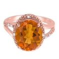 thumbnail image 4 of Mauli Jewels Engagement Rings for Women 4.53 Carat Oval Shaped Citrine and Diamond Ring 4-Prong 10K Rose Gold, 4 of 6