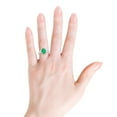 thumbnail image 4 of Angara Natural 1.5 Ct. Emerald with Diamond Halo Ring in 14K White & Rose Gold for Women (Ring Size: 3), 4 of 10