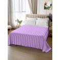 thumbnail image 2 of Queen Flat Sheet 90"x102", Purple Pink Soft Lightweight Bedding Flat Sheets Only, Geometric Vertical Striped Solid Rainbow Brushed Microfiber Top Bed Sheet, Breathable StainResistant Bedsheets, 2 of 9