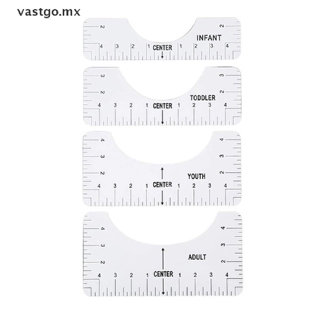 4 Piezas Guía De Alineación De Camiseta Regla Herramienta Para El Diseño Central MX