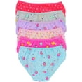 thumbnail image 2 of ToBeInStyle Girl's Pack of 6 Bright Pastel Cotton Bikini Brief Panties w/ Prints - Medium, 2 of 6