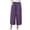Purple, variant on Scyoekwg Womens Capris for Summer Elastic Waist Loose Wide Leg Cropped Trousers Pants Ladies Capris Casual Comfy Loose Solid Color Trendy Summer Pants (Black,M)