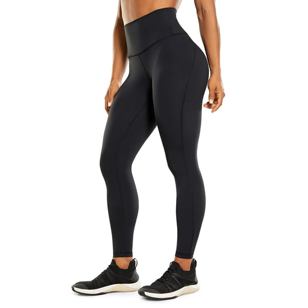 cRZ YOgA Ulti-Dry Workout Leggings for Women 25 - High Waisted Yoga Pants  78 Athletic Running Fitness gym Tights Black X-Small 