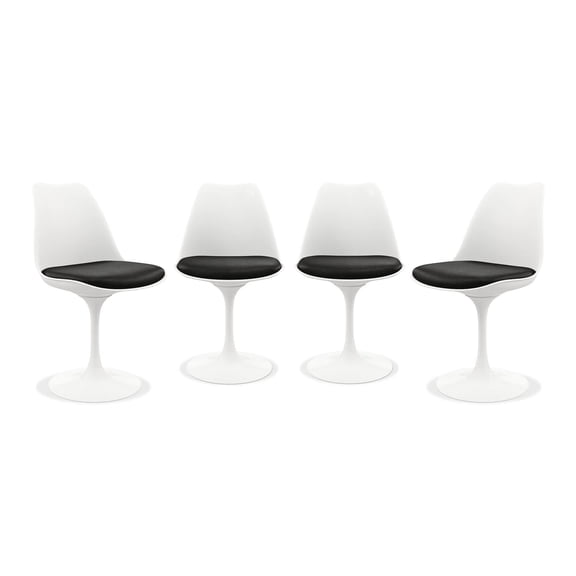 Aron Living Rose 17.5" Plastic and Metal Dining Chairs in Black (Set of 4)