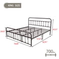 thumbnail image 3 of EvinTer Platform Metal King Bed Frame, Suitable for All Ages, Brown, 3 of 6