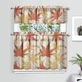 thumbnail image 2 of Golden Autumn Kitchen Curtains Set with Valance Fall Leaves Pattern Rustic Window Treatment, 2 of 6