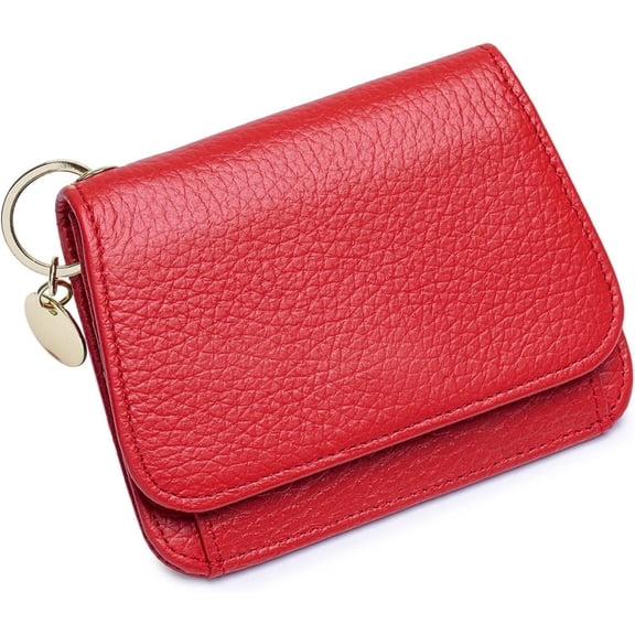 SCHLATUM RFID Blocking Women's Envelope Wallet with Keychain, Red