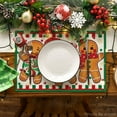 thumbnail image 2 of mubwai Green Gingerbread Candy Cane Christmas Placemats for Dining Table, 12 x 18 Inch Seasonal Winter Washable Table Mats Set of 4, 2 of 6