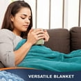thumbnail image 4 of Walensee Ultra Soft Microplush Fleece Throw Blanket, 50" x 60", Teal, Machine Washable, 4 of 8