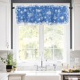 thumbnail image 5 of Christmas Dreamlike Valances for Windows Winter Snowflake Blue Background Rod Pocket Curtain Valance Window Treatment Short Curtains for Kitchen Living Room, 60"x14", 5 of 5