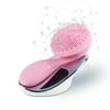 SMOIVE Facial Silicone Sonic Brush, Electric Rechargeable Face Clean Instrument for Deep Cleaning Massaging (Pink)