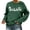Dark Green, variant on Christmas Believe Sweatshirts for Women 2025 Long Sleeve Crewneck Graphic Sweatshirt Holiday Pullover Tops