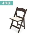 thumbnail image 2 of EventStable Titan PRO Resin Folding Chair - Dark Brown Indoor/Outdoor Lightweight Folding Chair - Vinyl Padded Folding Chair for Weddings Parties Events - 4 Pack, 2 of 3
