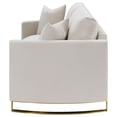 thumbnail image 5 of Corliss Upholstered Curved Track Arm Loveseat Beige, 5 of 10