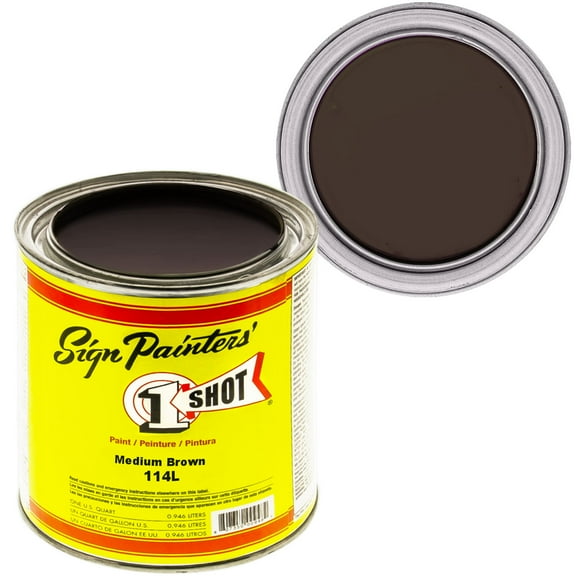 1 Quart 1 Shot Medium Brown Paint Lettering Enamel Pinstriping - One Shot