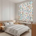 thumbnail image 3 of Teal Orange Eucalyptus Kitchen Curtains 63 Inch Length, Weeping Botanical Leaves Tiers Curtains for Living Room Berdoom Bathroom, Light Filtering Drapes Rod Pocket Window Treatment 2 Panels 42"Wx63"L, 3 of 8