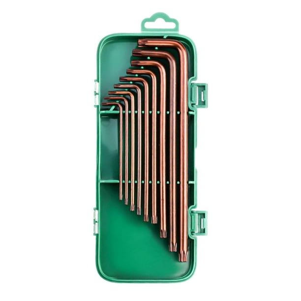KRAFTWERK Juego De 9 Llaves Macho Acodadas Torx T10-T50 – Acero S2, Soporte Plástico