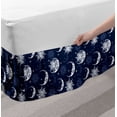thumbnail image 2 of Half Moon Bed Skirt, Repeating Mystical Sky Elements Sun and Stars Illustration, Elastic Bedskirt Dust Ruffle Wrap Around for Bedding Decor, 4 Sizes, Violet Blue Ceil Blue, by Ambesonne, 2 of 2