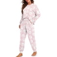 thumbnail image 2 of SCRAWLGOD Dog Paw Print Pajamas Womens Long Sleeve Nightwear for Women Pj Set of 2 Crewneck Women's Pajama Sets Fall Lightweight Women Lounge Travel Set Size S, 2 of 7