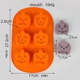 thumbnail image 2 of Halloween Pumpkin Silicone Baking Mold, 6 Cavity Jack O Lantern Candy Chocolate Cake Mould, Multipurpose Pumpkin Mold for Resin Soap Candle Halloween Party DIY Decor, 2 of 9
