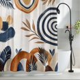 thumbnail image 2 of Bohemian Abstract Leaves Fabric Shower Curtain Modern Art Washable Shower Curtains for Bathroom, Waterproof Bath Curtain with Hooks Home Decor 72x72in, 2 of 8