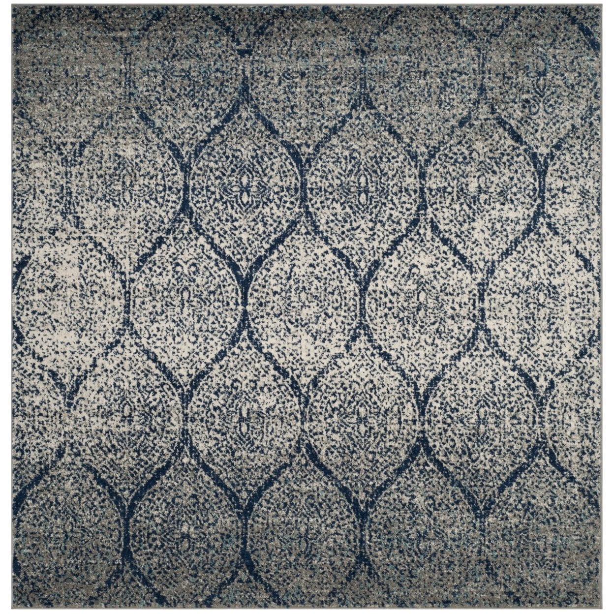 SAFAVIEH Madison Leighton Geometric Area Rug, Navy/Silver, 9' x 12'