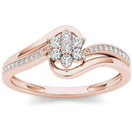 Imperial 1/4 Carat T.W. Diamond Bypass Flower 10kt Rose Gold Fashion Ring