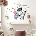 thumbnail image 5 of Farcauo Eye Wall Decals Peel and Stick Bedroom Decor for Women Butterfly Flower Home Wall Decor Living Room Wall Stickers & Murals Dorm Wall Stickers Butterflies Motivational Vinyl Wall Murals, 5 of 6