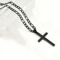 thumbnail image 6 of [Stainless Steel] Stainless Steel Men's Cross Necklace | Stainless Steel | Silvery/black/golden Cross Pendant | Simple Jewelry Gift,Golden, 6 of 7