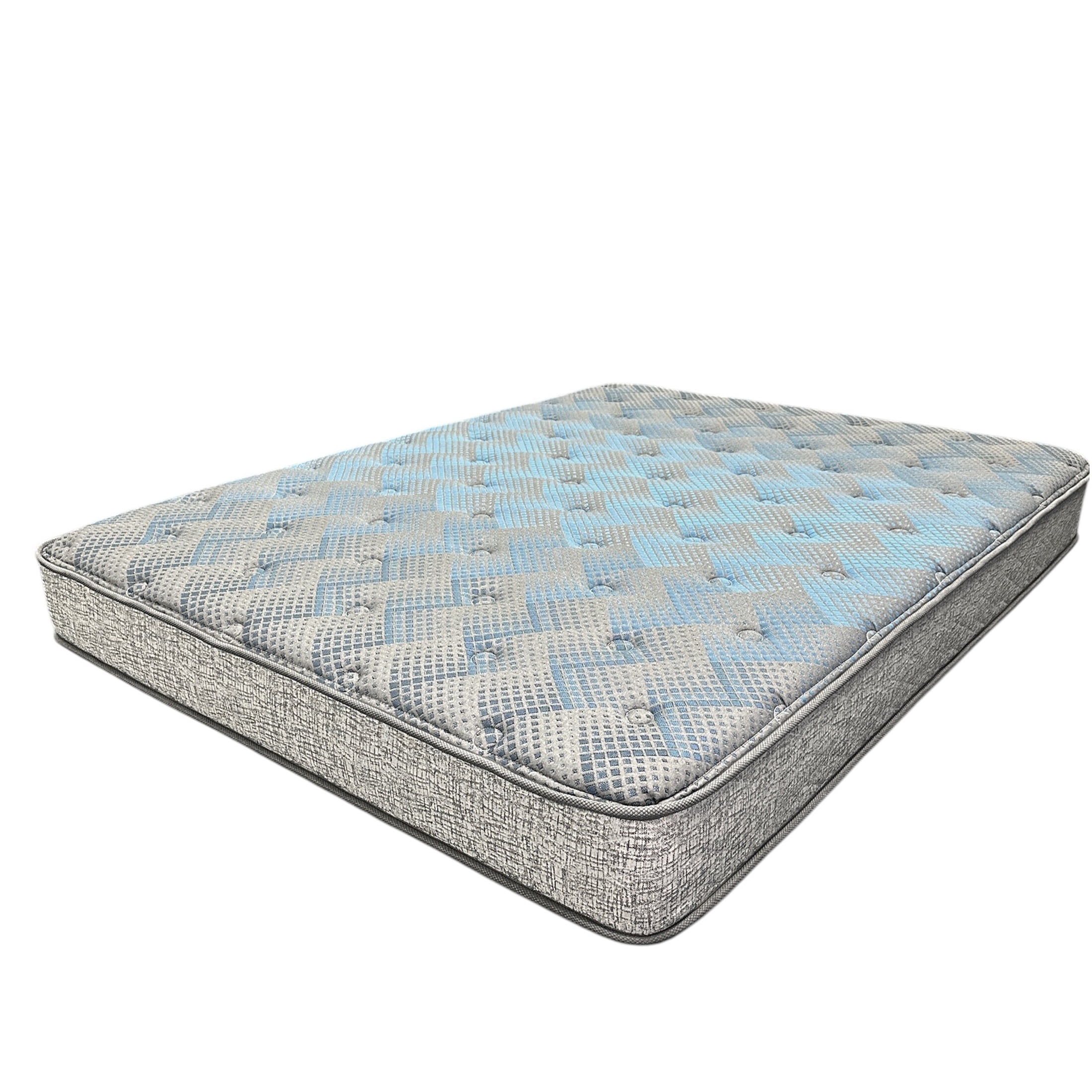 JERFIT 9 Inch King Size Medium Firm Mattress, 2-Sided Flip Design, Foam Core for Support Durability, Grey and Blue